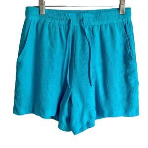 Hailey Lyn Lined Blue Drawstring Shorts with Pockets Women's Small NEW
